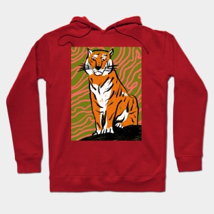 A tiger sitting on the rock! Hoodie